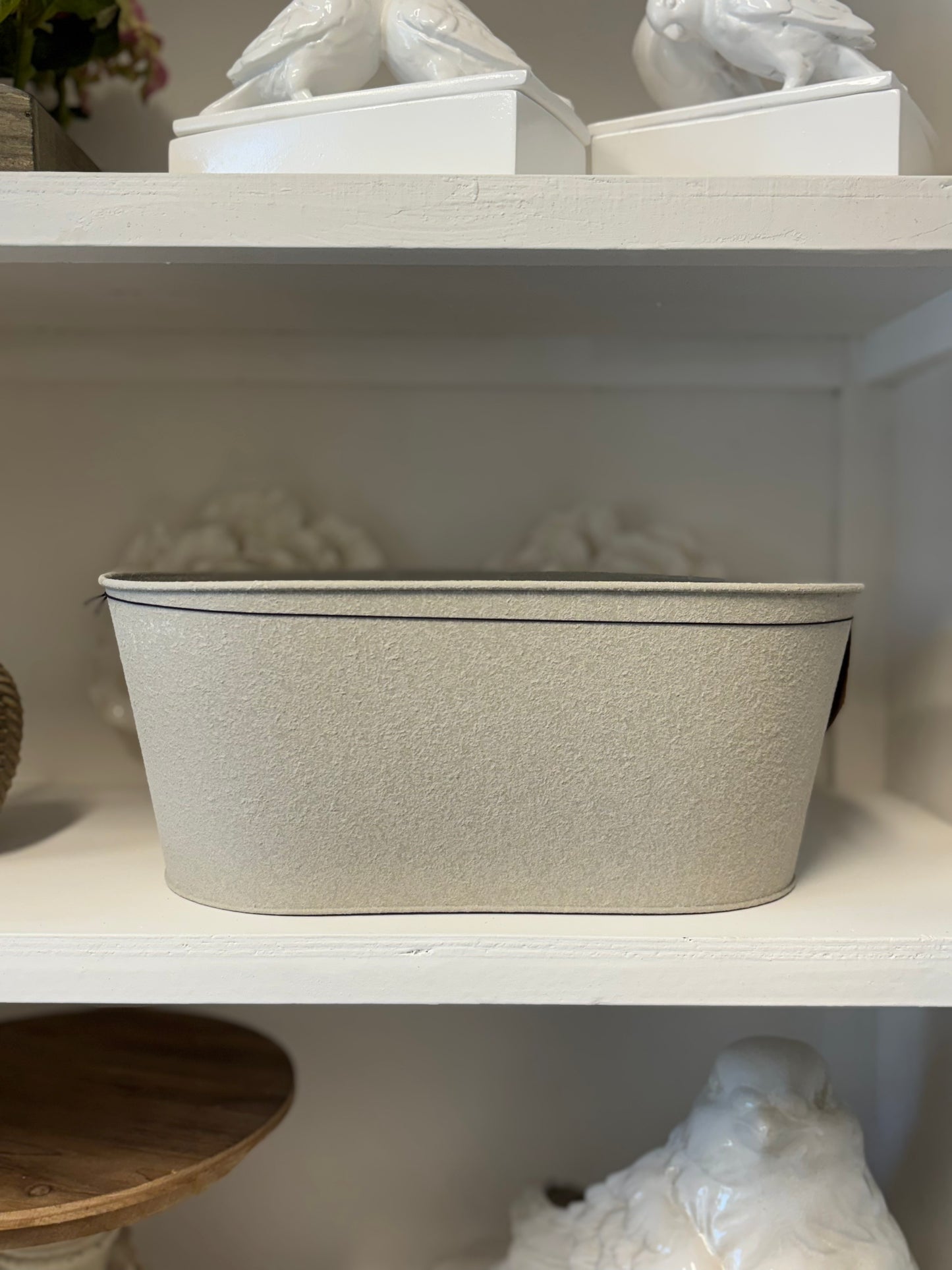 TIN 6" DOUBLE PLANTER SPRING (GRAY)