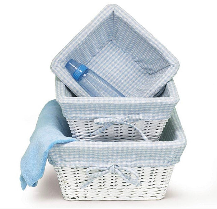 BASKET BABY BOY WHITE (SMALL)