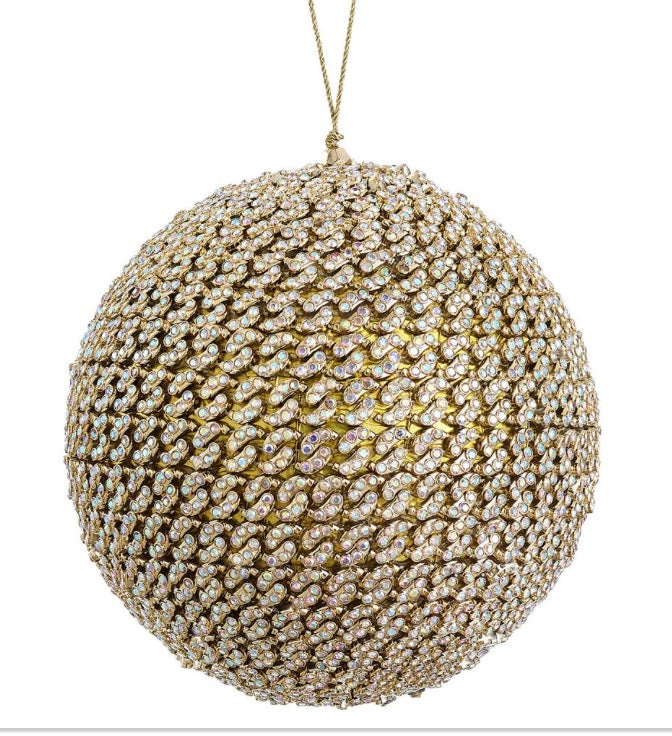 Diamond Ball Ornament Gold