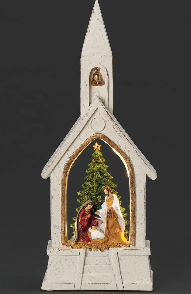 CHURCH W/LIGHTED SCEN