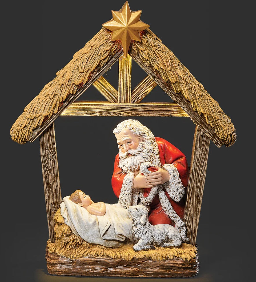 LIGHTED KNEELING SANTA