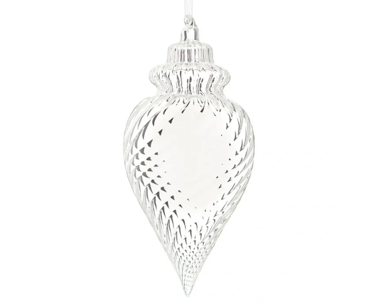 8.5" Glass Finial Ornamen Clear