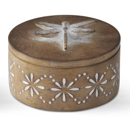 Round Brown Resin Lidded Container (Set 3)