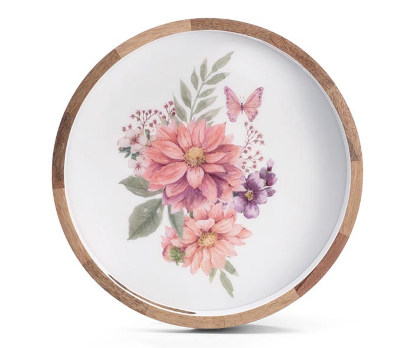 NESTED BLOOM FLUTTER MANGO WOOD TRAY (LARGE)