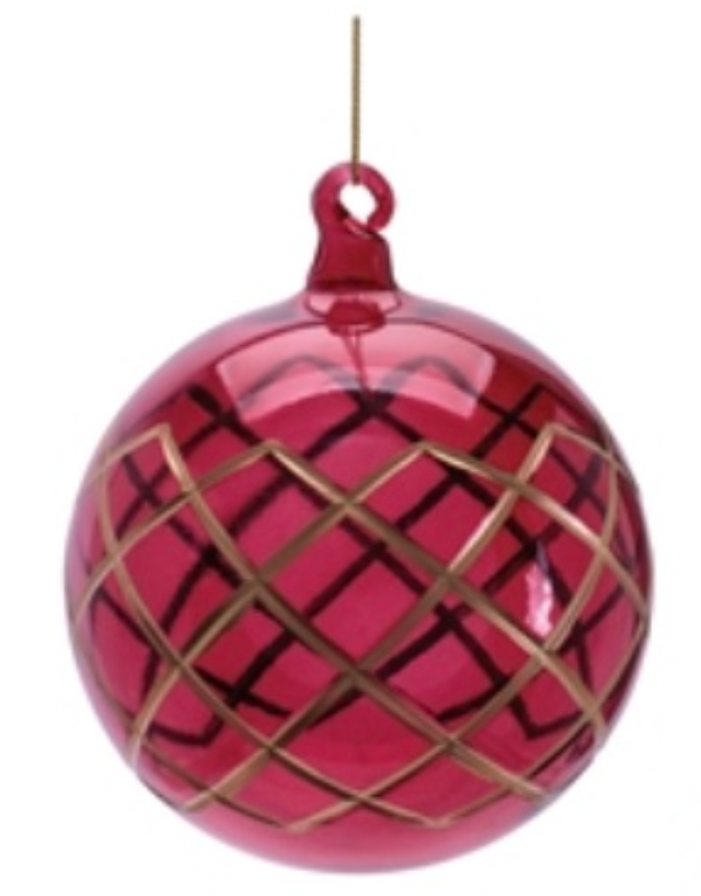 Crimson Lattice Ornament