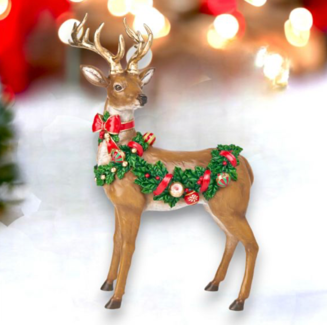 16in Deer with Bauble Garland