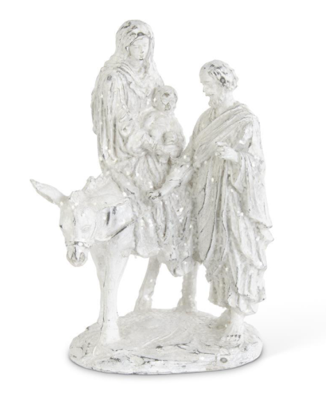 Joseph and Mary Riding Donkey (Glittered)