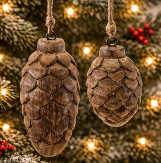 Pine Cone Ornaments (Set of 2)
