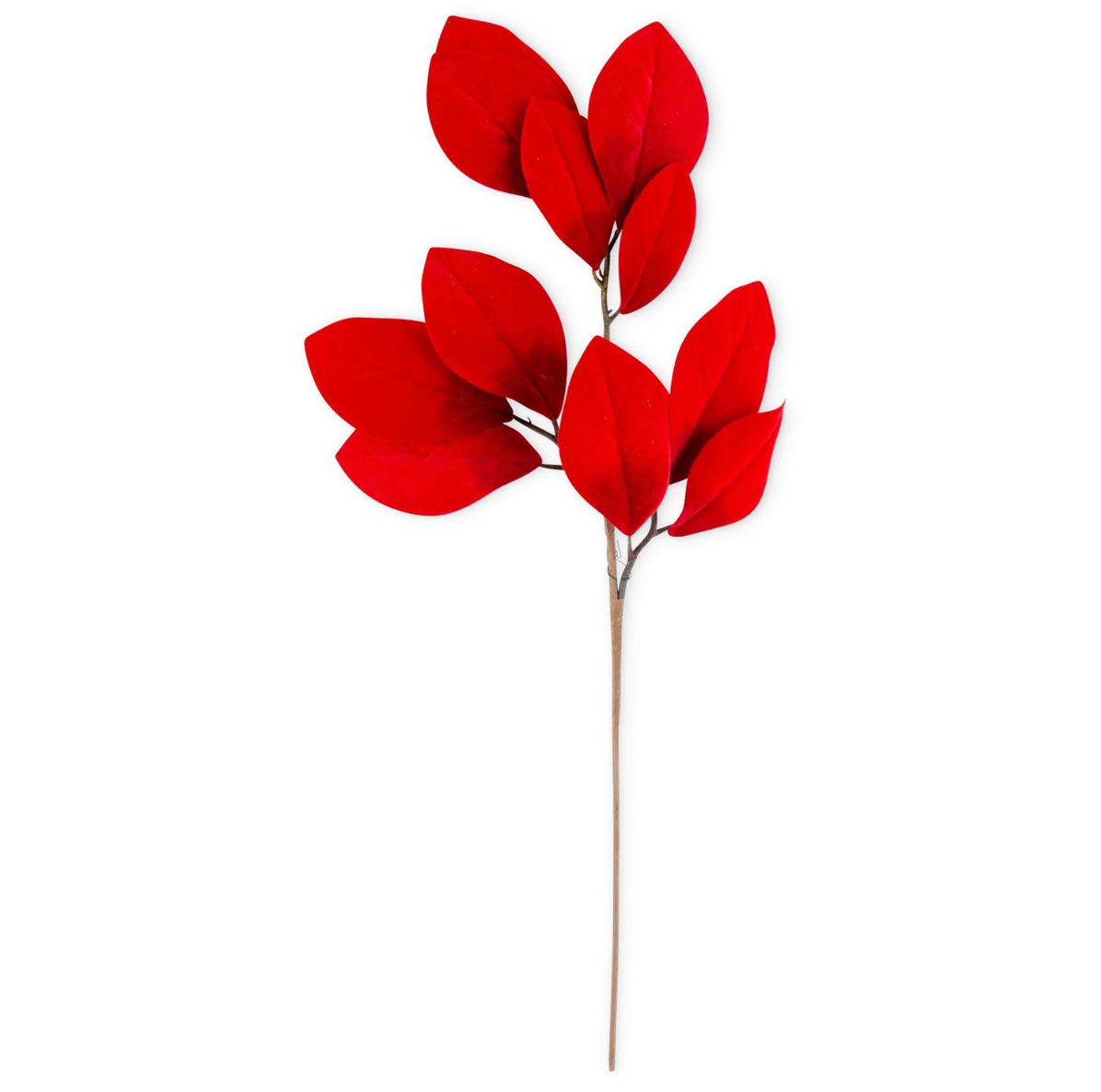 33 INCH RED VELVET MAGNOLIA LEAF SPRAY