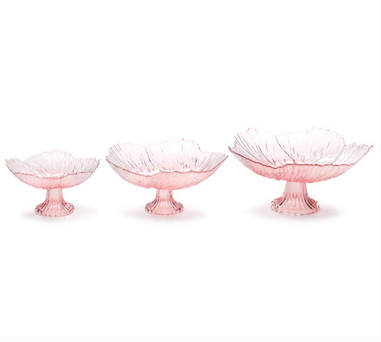 SCALLOPED LIGHT PINK PEDAL CAKE PLATE (SMALL)