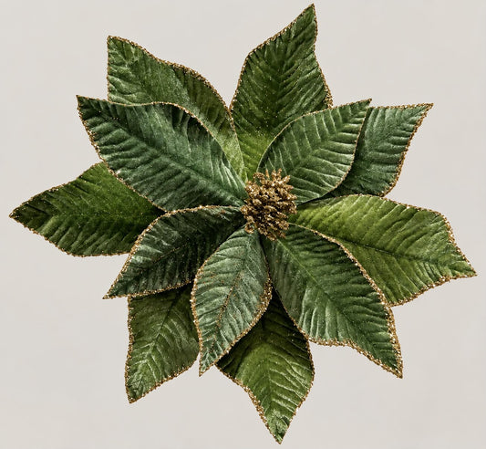 Glitter Poinsettia Stem