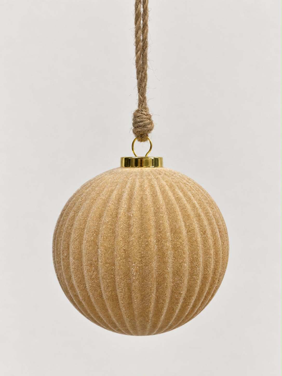 Glass Flocking Ball Beige
