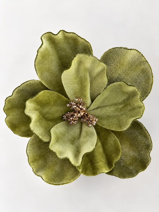 Velvet Magnolia Stem Green