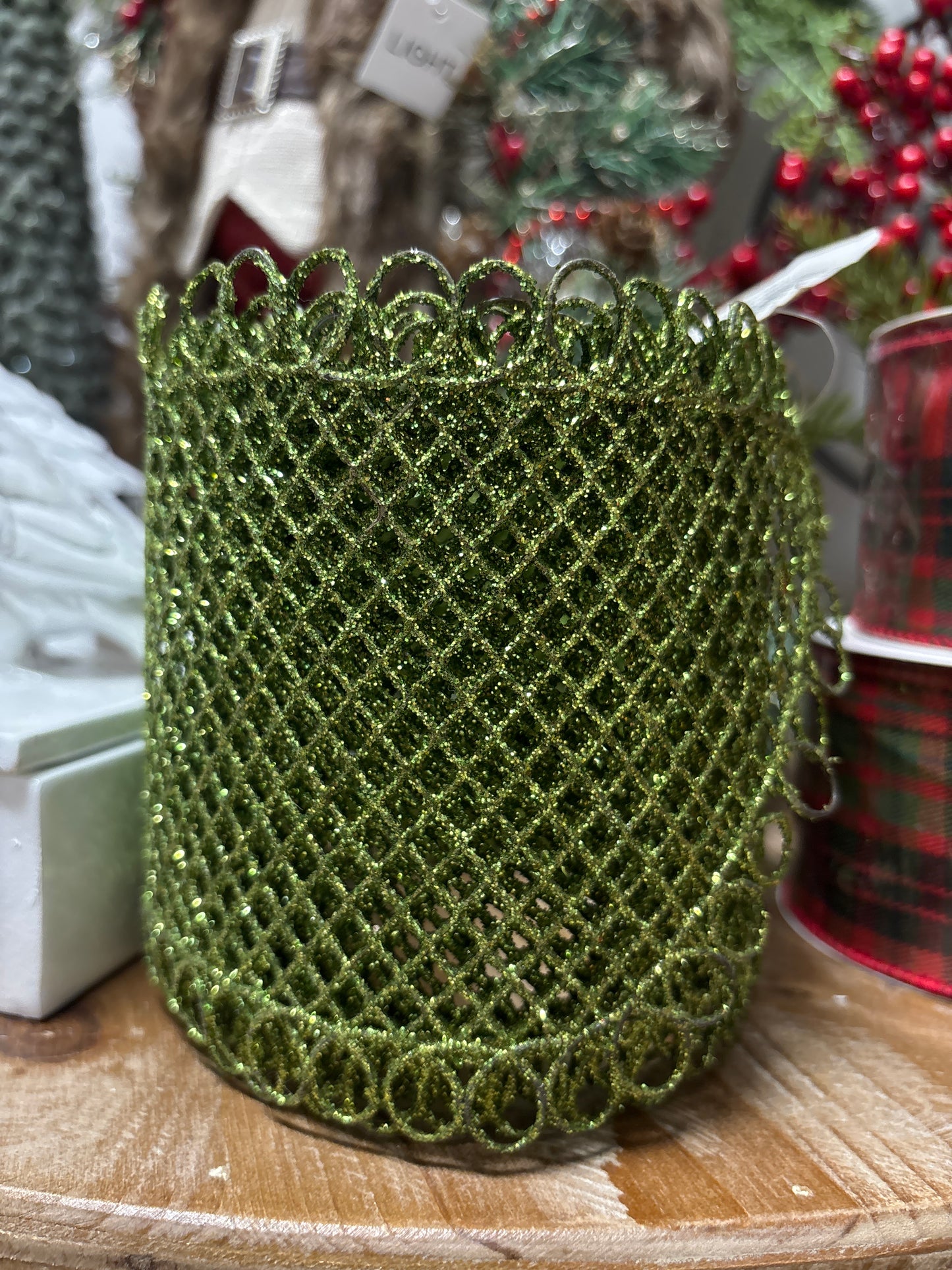 GREEN GLITTER RIBBON