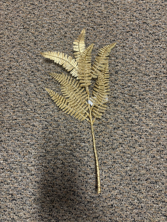 17” Metallic Fern Spray Gold