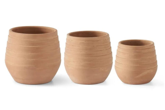 RIBBED TERRACOTTA POTS