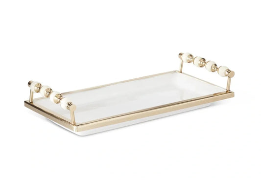 RECTANGULAR WHITE CERAMIC TRAY
