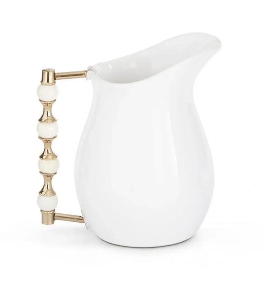 WHITE CERAMIC PITCHER
