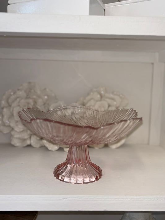 SCALLOPED LIGHT PINK PEDAL CAKE PLATE (LARGE)