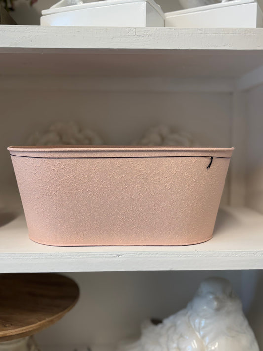 TIN 6" DOUBLE PLANTER SPRING (PINK)