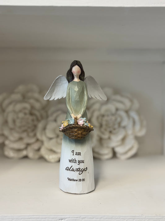 FIGURINE RELIGIOUS MSG ANGEL (GREEN)
