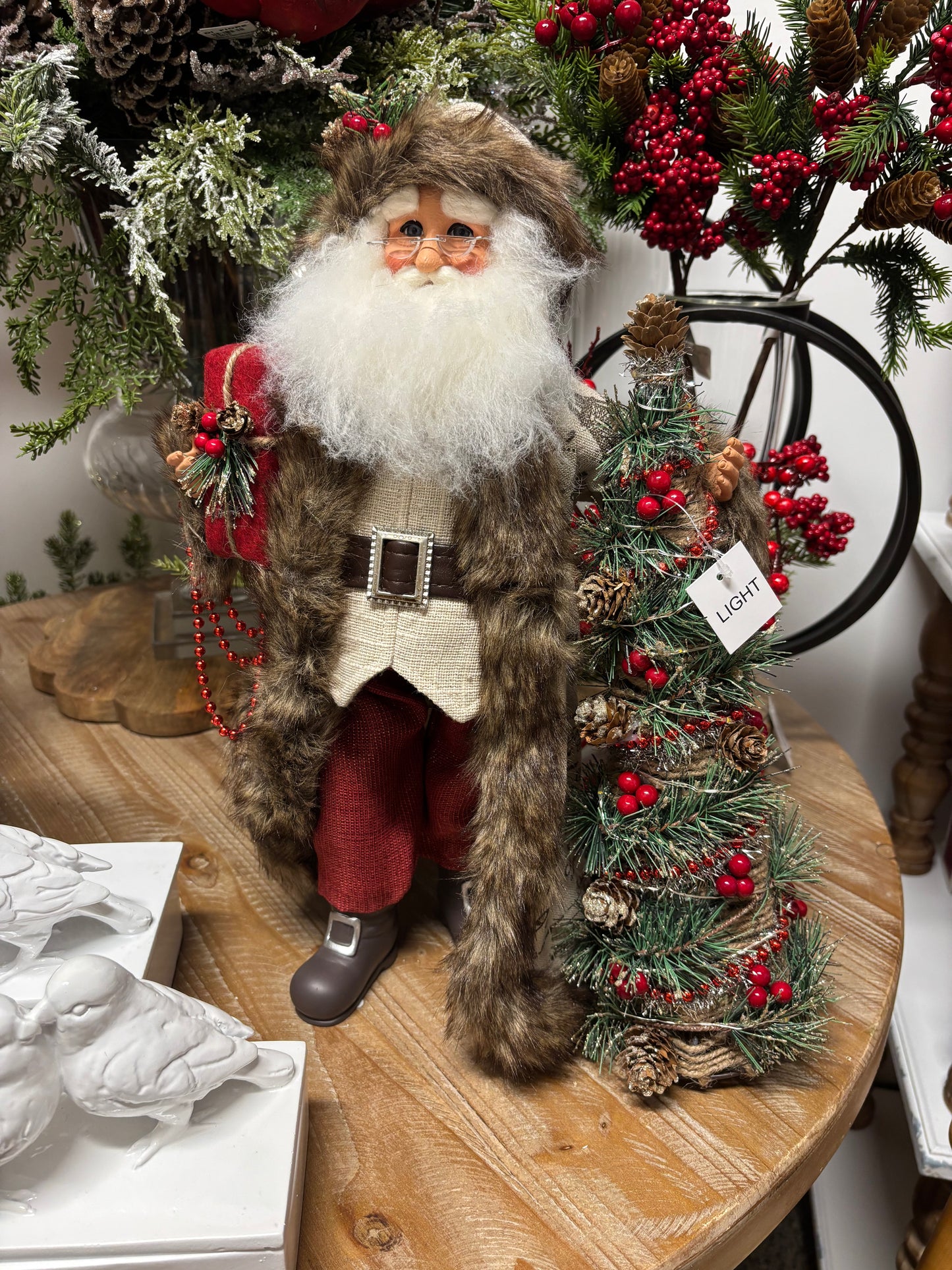Lighted Woodland Elegance Santa