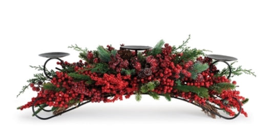 Pine and Mixed Berry Centerpiece
