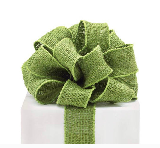 RIBBON MOSS BURLAP WIRED