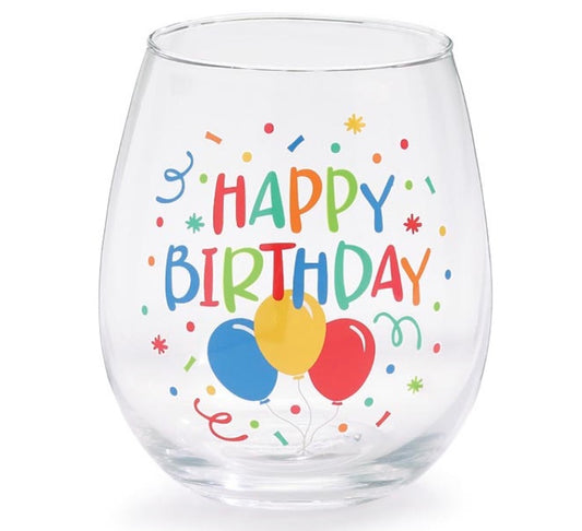 WINE GLASS HAPPY BIRTHDAY
