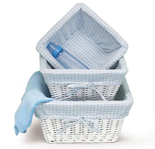 BASKET BABY BOY WHITE  (LARGE)