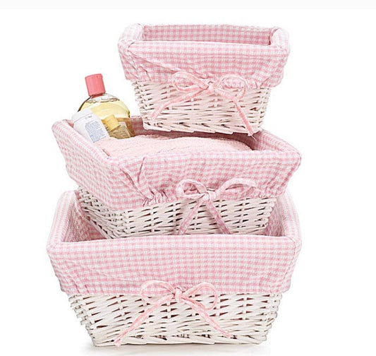 BASKET BABY GIRL WHITE  (LARGE)