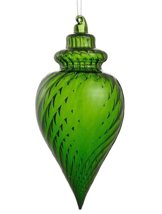 GLASS FINIAL ORNAMEN GR