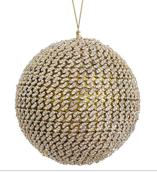 Diamond Ball Ornament  Gold