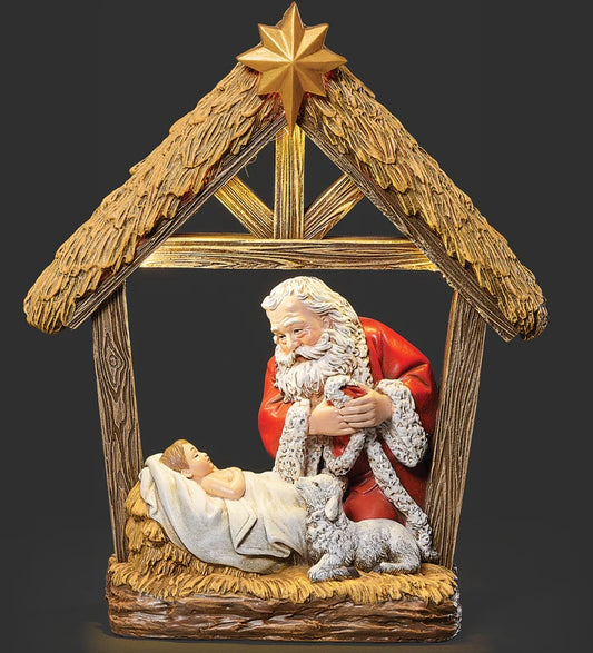 LIGHTED KNEELING SANTA
