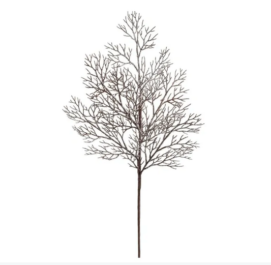 35" Iced Twig Spray Brown Clear
