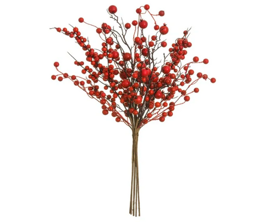 27" Rosehip/Berry Bouquet Red