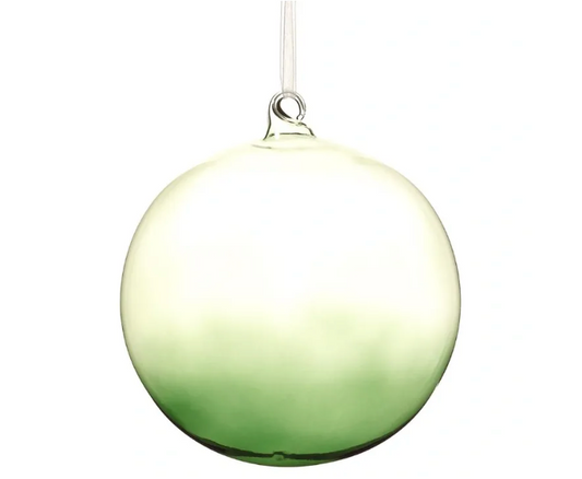 6" Glass Ball Ornament Clear Green