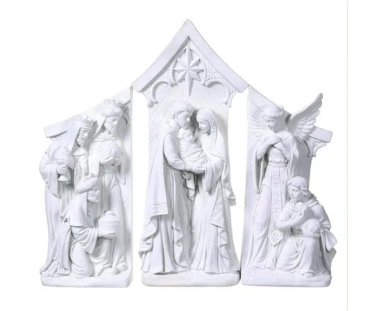 14.5"-19.5" Nativity Set (3 ea /set) White