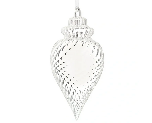 8.5" Glass Finial Ornamen Clear