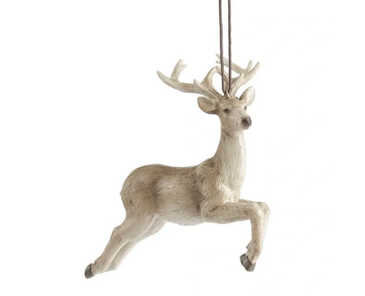 6.5" Reindeer Ornament Gray