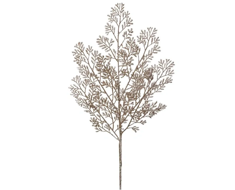 29" Glittered Cedar Spray Gold