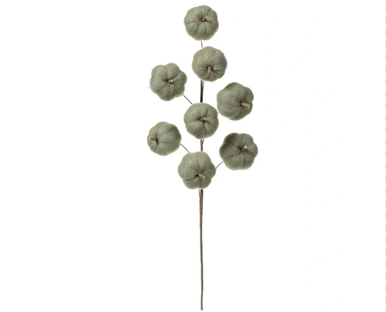 27.5" Felt Pumpkin Spray Green