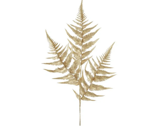 24" Glittered Fern Spray Copper