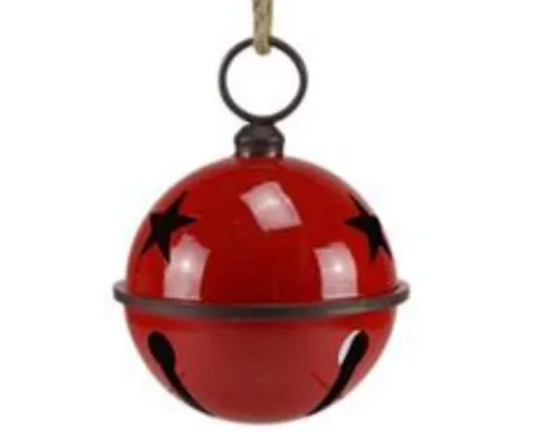 16.5"DIA JINGLE BELL SHINY RED/RUST
