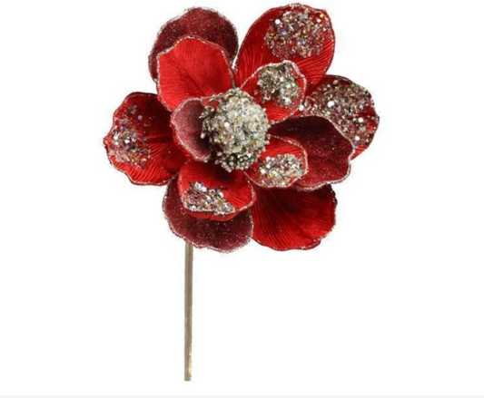 27.5"L MAGNOLIA STEM RED/PLATINUM
