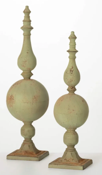 Patina Finial Sculpture Set 2