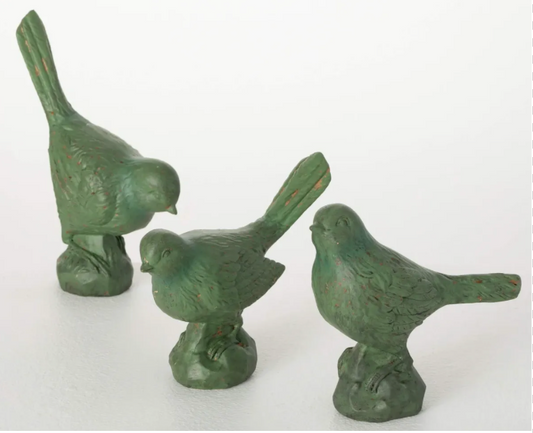 Green Bird Figurine Set Of 3