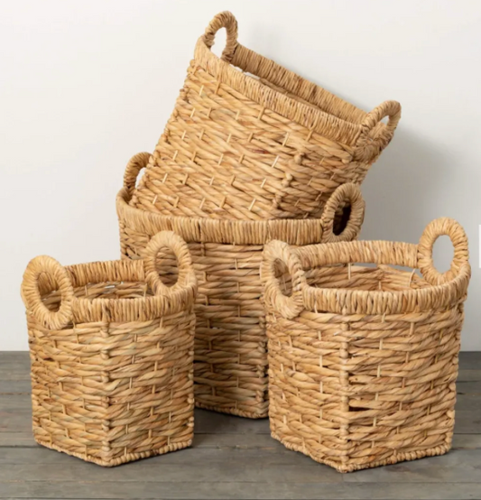 Seagrass Handled Basket Set 4