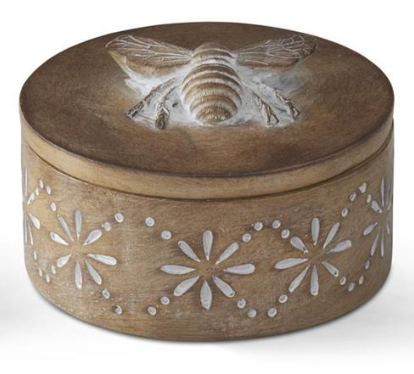 Round Brown Resin Lidded Container (Set 3)