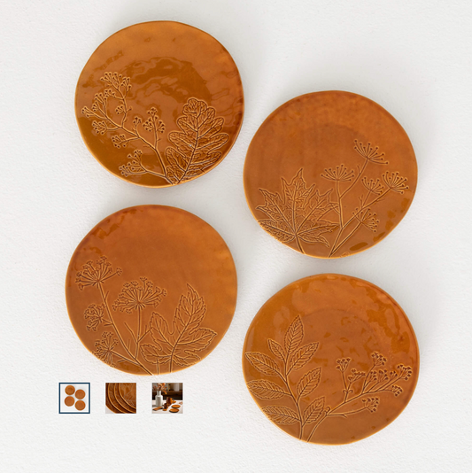 EMBOSSED FOLIAGE PLATES SET 4